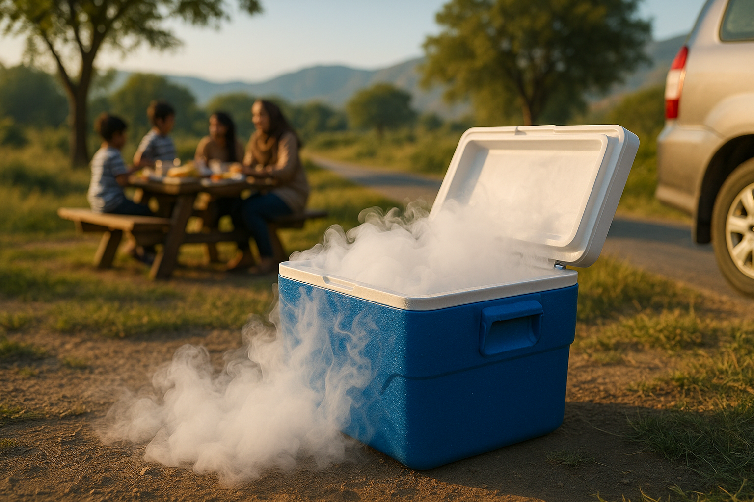 Dry ice for travel, camping coolers and outdoor picnics